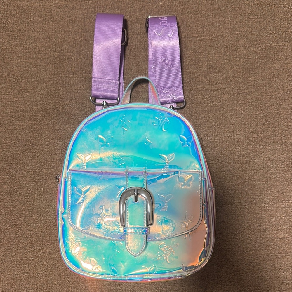 Sparkl Fairy Couture Holographic Mini Backpack with Purple Straps new no tags
